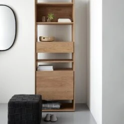 Nordic Oak Storage Cabinet -Furniture Store hoyne oak storage cabinet cube dark gray ottoman