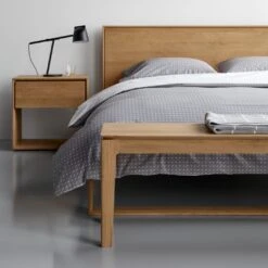 Bok Oak Bench 50" -Furniture Store hoyne oak tall side table bed kolmar oak bench stitch pewter white bedding momento black lamp 1