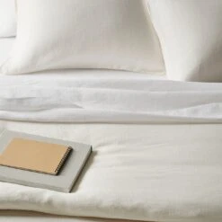 Ivory Hemp Pillowcase Set -Furniture Store ivory hemp and white linen bedding 3 1