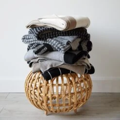 Strata Gray Knit Throw Blanket -Furniture Store knit blanket collection 2