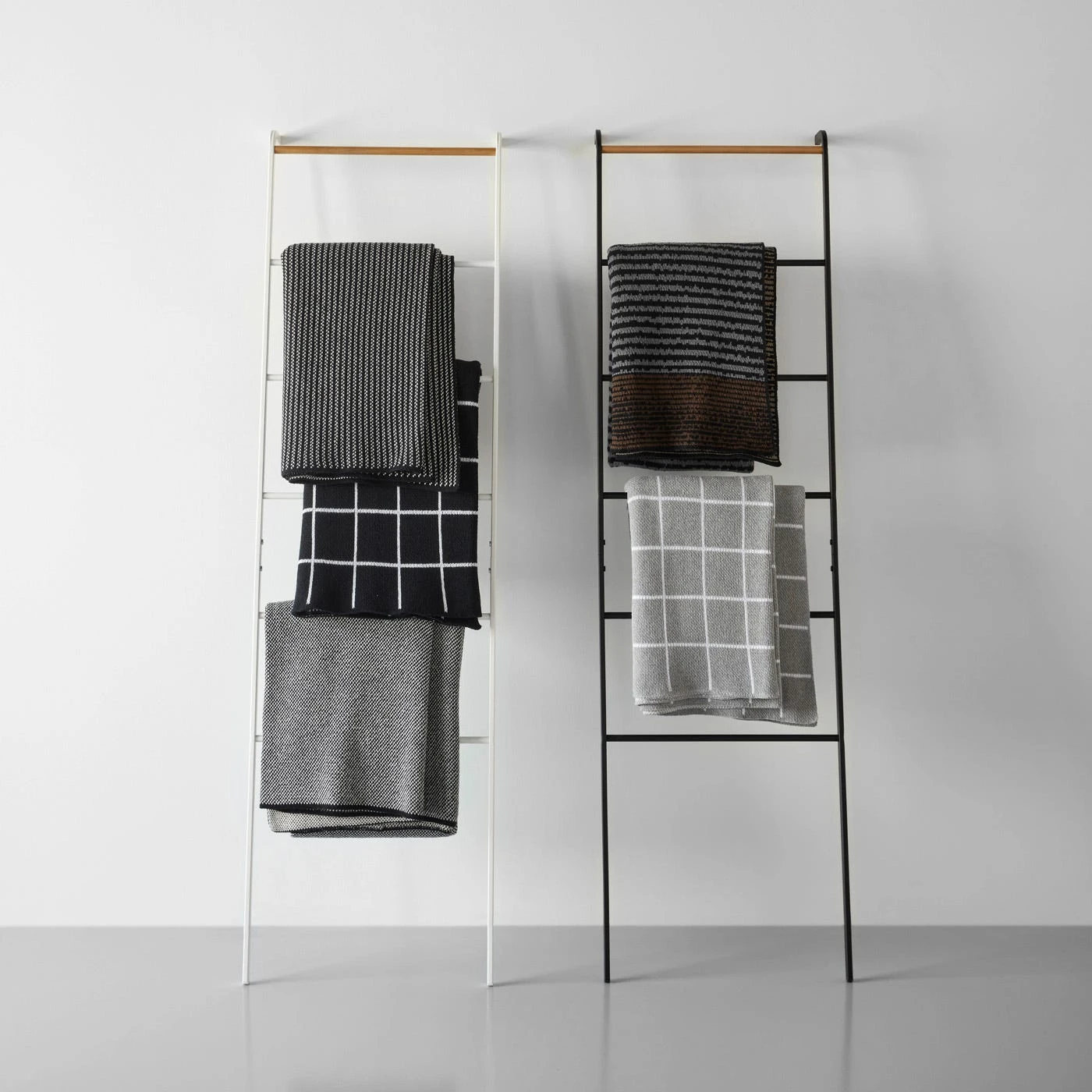 Grid Gray Knit Throw Blanket 11 Grid Gray Knit Throw Blanket - Image 9