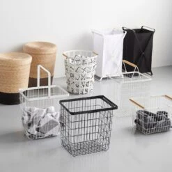 Black Band Large Hamper -Furniture Store laundry basket options v2 6