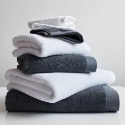 Logan White Washcloth -Furniture Store logan towel collection graphite white 4