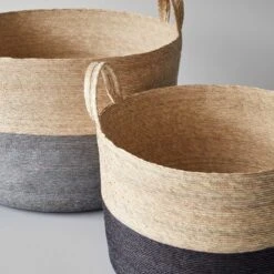 Black Band Loma Basket 15.75" 14 Black Band Loma Basket 15.75" -Furniture Store loma gray black band gallery option 2