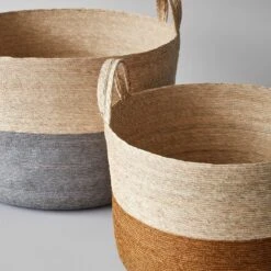 Ochre Band Loma Basket 19.5" -Furniture Store loma gray ochre band gallery option 3