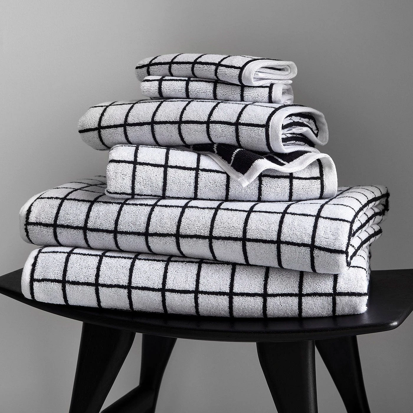 Mini Grid Black Hand Towel 9 Mini Grid Black Hand Towel - Image 7