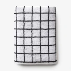 Mini Grid Black Hand Towel