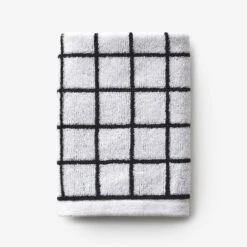 Mini Grid Black Washcloth