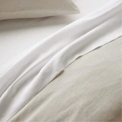 Oatmeal Chambray Linen Duvet Cover -Furniture Store oatmeal duvet