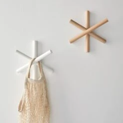 Logs Natural Beech Coat Hanger 11 Logs Natural Beech Coat Hanger -Furniture Store page 48 49 logs natural and white coat hangers