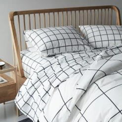 Grid Black Duvet Cover -Furniture Store pg 14 grid bedding spindle bed 2