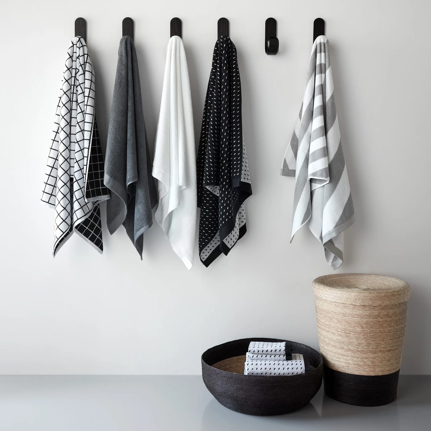 Stitch Black + White Bath Towel - Image 13