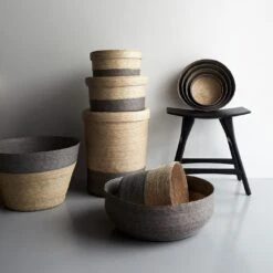 Gray Band Large Hamper -Furniture Store pg 9 gray band baskets osso black stool 3