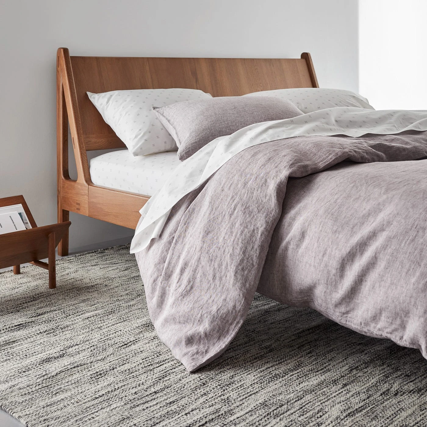 Burgundy Chambray Linen Duvet Cover - Image 5