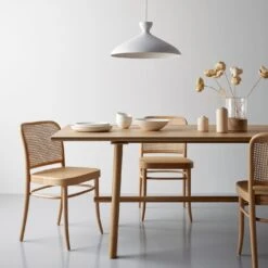 Pretty Wide White Pendant Lamp -Furniture Store profile dining table 811 pendant 1