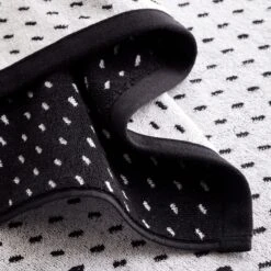 Stitch Black + White Bath Towel -Furniture Store stitch black white towel detail 3
