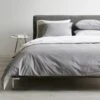 Stitch Pewter + White Reversible Duvet Cover -Furniture Store stitchpewterduvetcover