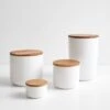 Stoneware White Containers 1 Stoneware White Containers -Furniture Store stoneware container white group image 1