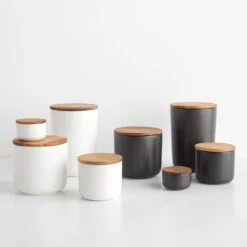 Stoneware Black Containers -Furniture Store stoneware containers black white gallery option 9