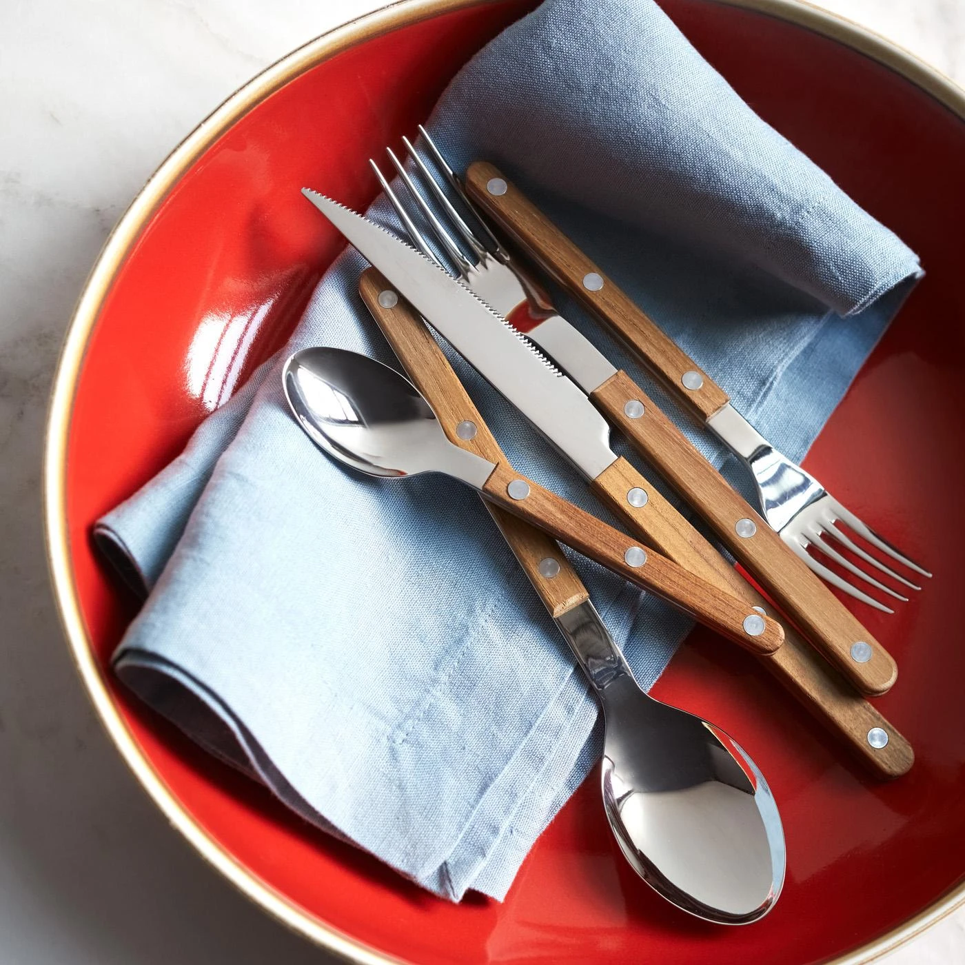 Bistro Teak 5pc Flatware Set 7 Bistro Teak 5pc Flatware Set - Image 5