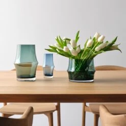 Arc Blue Vase 5.9" H -Furniture Store su24 arcglassvasesoaktablegallery 2 2