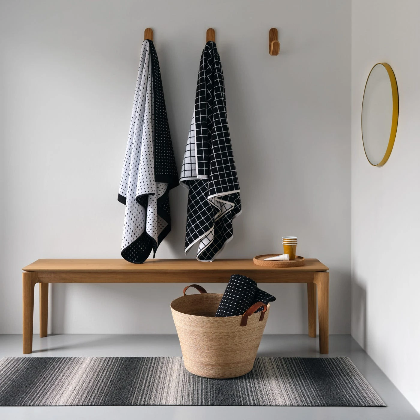 Stitch Black + White Bath Sheet 6 Stitch Black + White Bath Sheet - Image 4