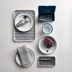 Toyo Steel Blue Stackable Storage Box 7.9" -Furniture Store su24 falcondinnerwarelinencoatedtrays 1 3