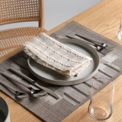 Hasami Gloss Gray Dinnerware Collection -Furniture Store su24 hopsacknapkinmesaplacematplacesettinggallery 3