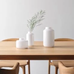 Mini Magnolia Opal White Large Vase -Furniture Store su24 magnoliaglassvasesoaktablegallery 2 2