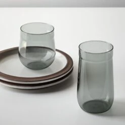 Angle Bell Smoke Double Old Fashioned Glasses Set Of 2 17 Angle Bell Smoke Double Old Fashioned Glasses Set Of 2 -Furniture Store tinge white salad plates angle bell smoke glassware 2