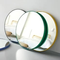 Yellow Round Wall Mirror 20" -Furniture Store unison 10 22 7350 1