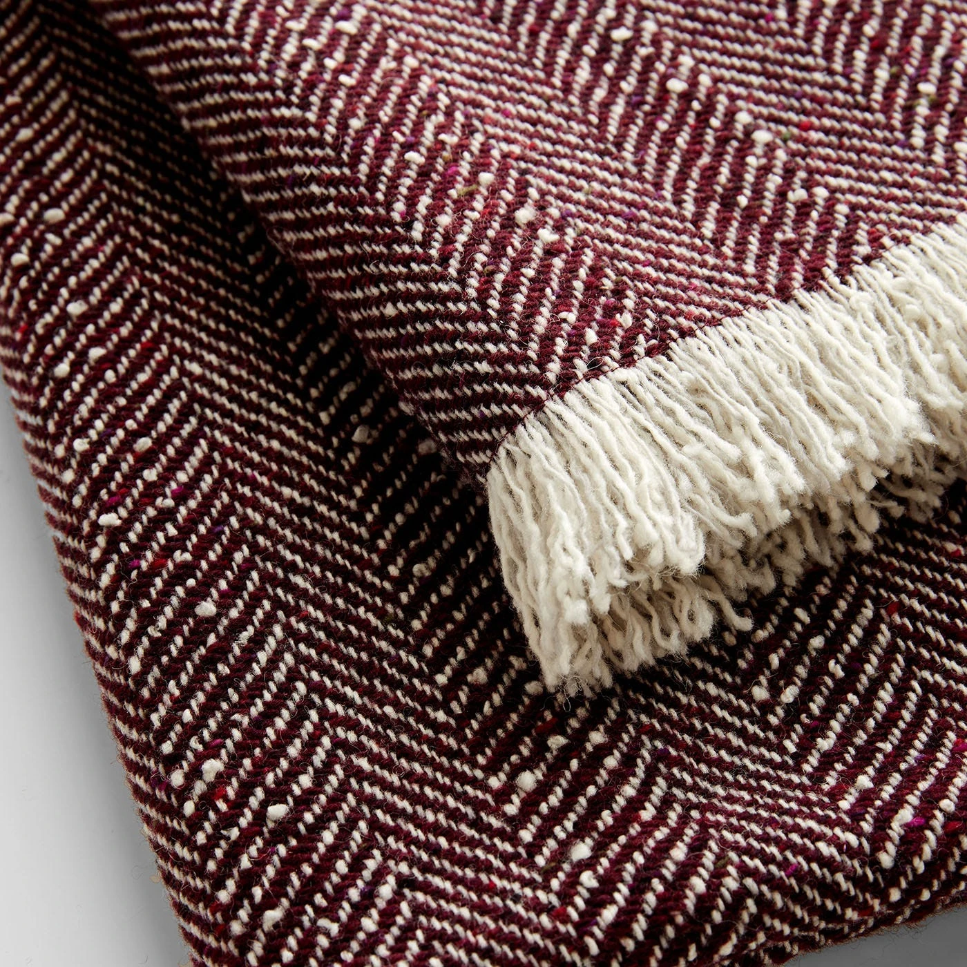 Herringbone Bordeaux Poppy Throw Blanket 6 Herringbone Bordeaux Poppy Throw Blanket - Image 4