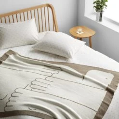 Dove Natural Knit Throw Blanket -Furniture Store unison 10 23 6834