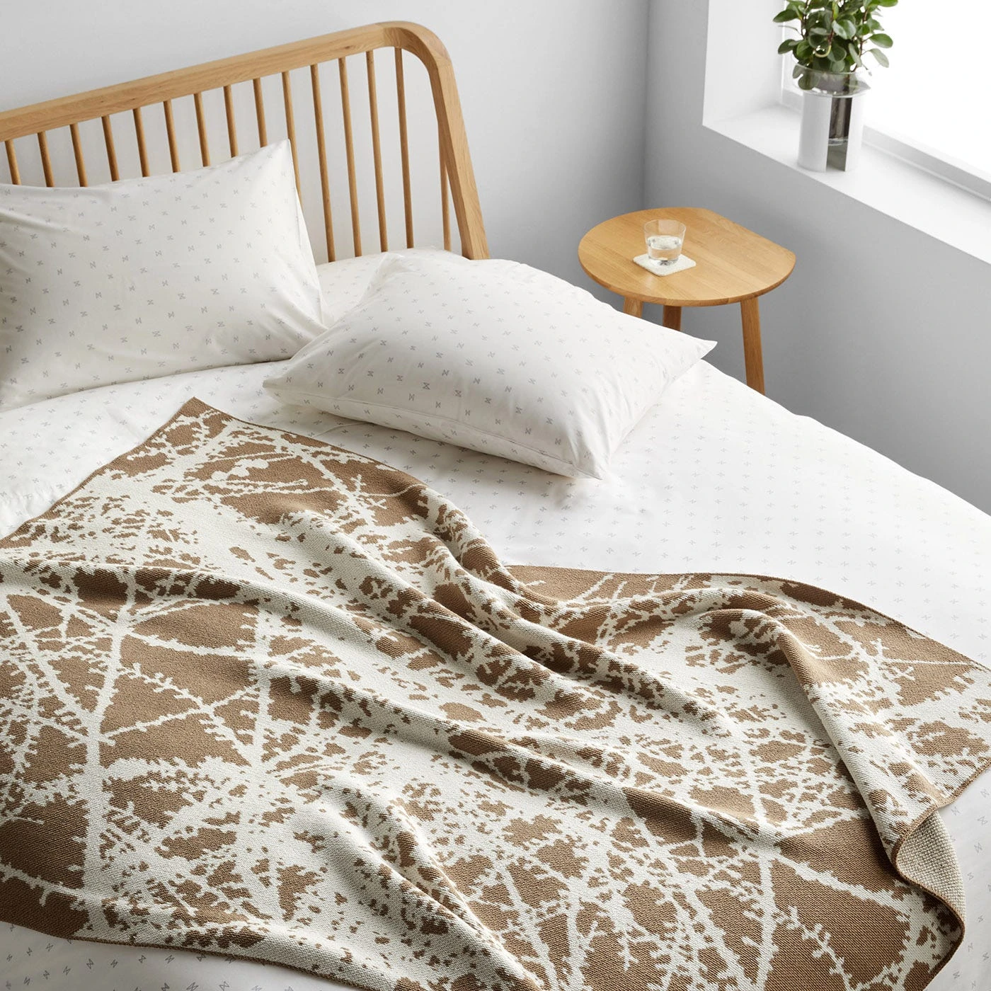 Larch Beige Knit Throw Blanket 9 Larch Beige Knit Throw Blanket - Image 7