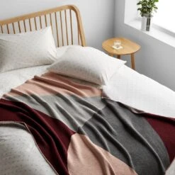 Turin Burgundy Knit Throw Blanket -Furniture Store unison 10 23 6866