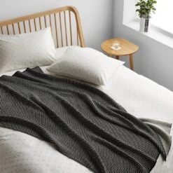 Birds Eye Stripe Knit Throw Blanket 15 Birds Eye Stripe Knit Throw Blanket -Furniture Store unison 10 23 6879