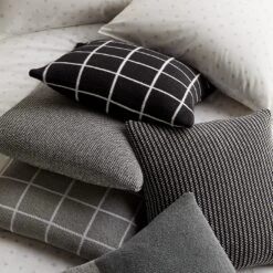 Birds Eye Stripe Knit Throw Pillow Cover 18" X 18" -Furniture Store unison 10 23 6936 2 3