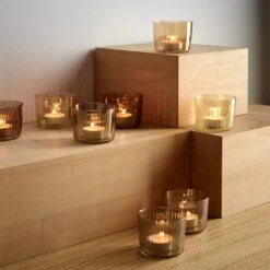 LSA International Gems Amber Tealight Holders Set Of 4 -Furniture Store unison 10 23 7088