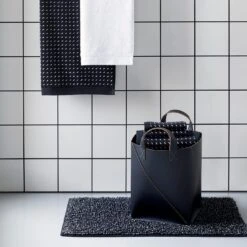 Stitch Black + White Bath Towel -Furniture Store unison 10 23 7442 2 4