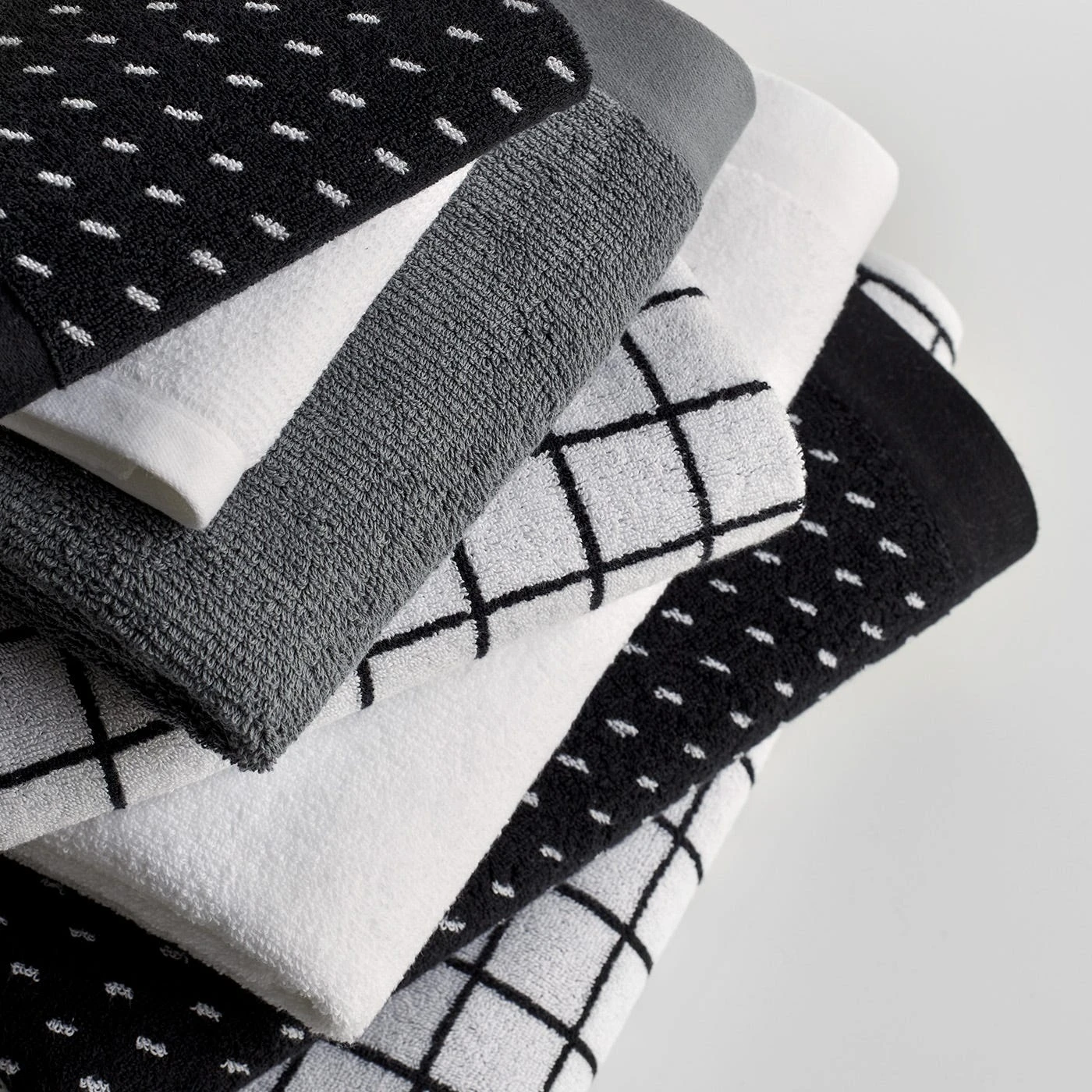 Mini Grid Black Hand Towel 12 Mini Grid Black Hand Towel - Image 10