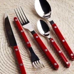 Bistro Red 5pc Flatware Set -Furniture Store unison 1 23 10767
