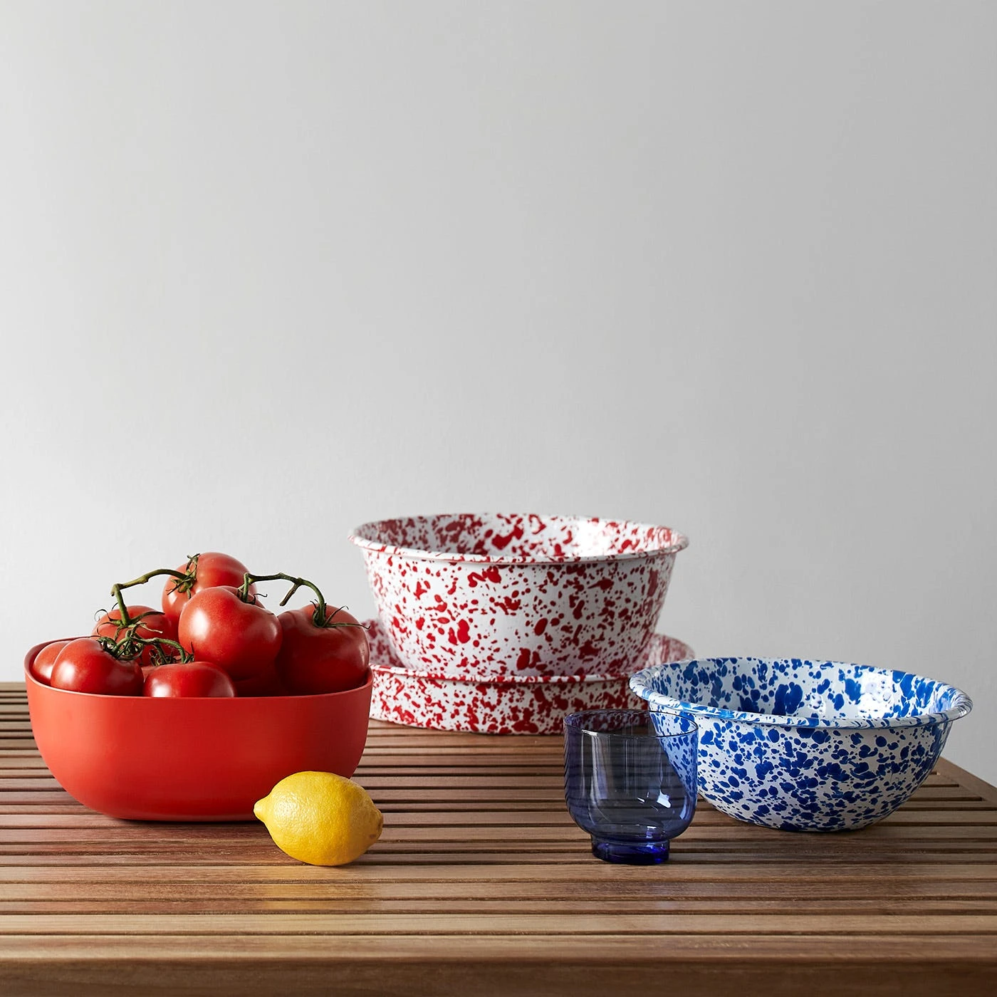 Splatter Red Enamelware Large Salad Bowl 12 Splatter Red Enamelware Large Salad Bowl - Image 10