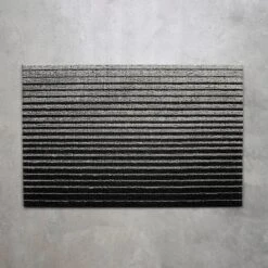 Domino Shag Black And White Doormat 18" X 28"