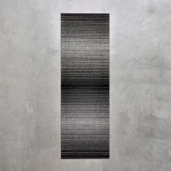 Domino Shag Black And White Runner 24" X 72"