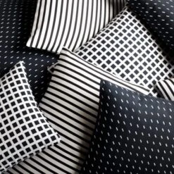 Stitch Black Throw Pillow Cover 20" X 20" -Furniture Store unison 5 22 4877 5 3