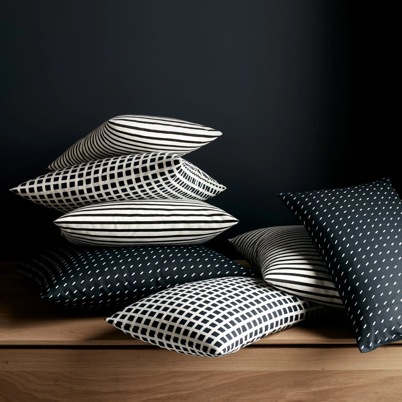 Tiles Black Throw Pillow Cover 17" X 17" 7 Tiles Black Throw Pillow Cover 17" X 17" - Image 5