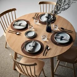 Dot Pecan Round Leather Placemat -Furniture Store unison 5 23 0708 1 5