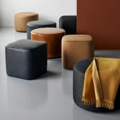 Block Cognac Leather Ottoman -Furniture Store unison 7 23 5031 6