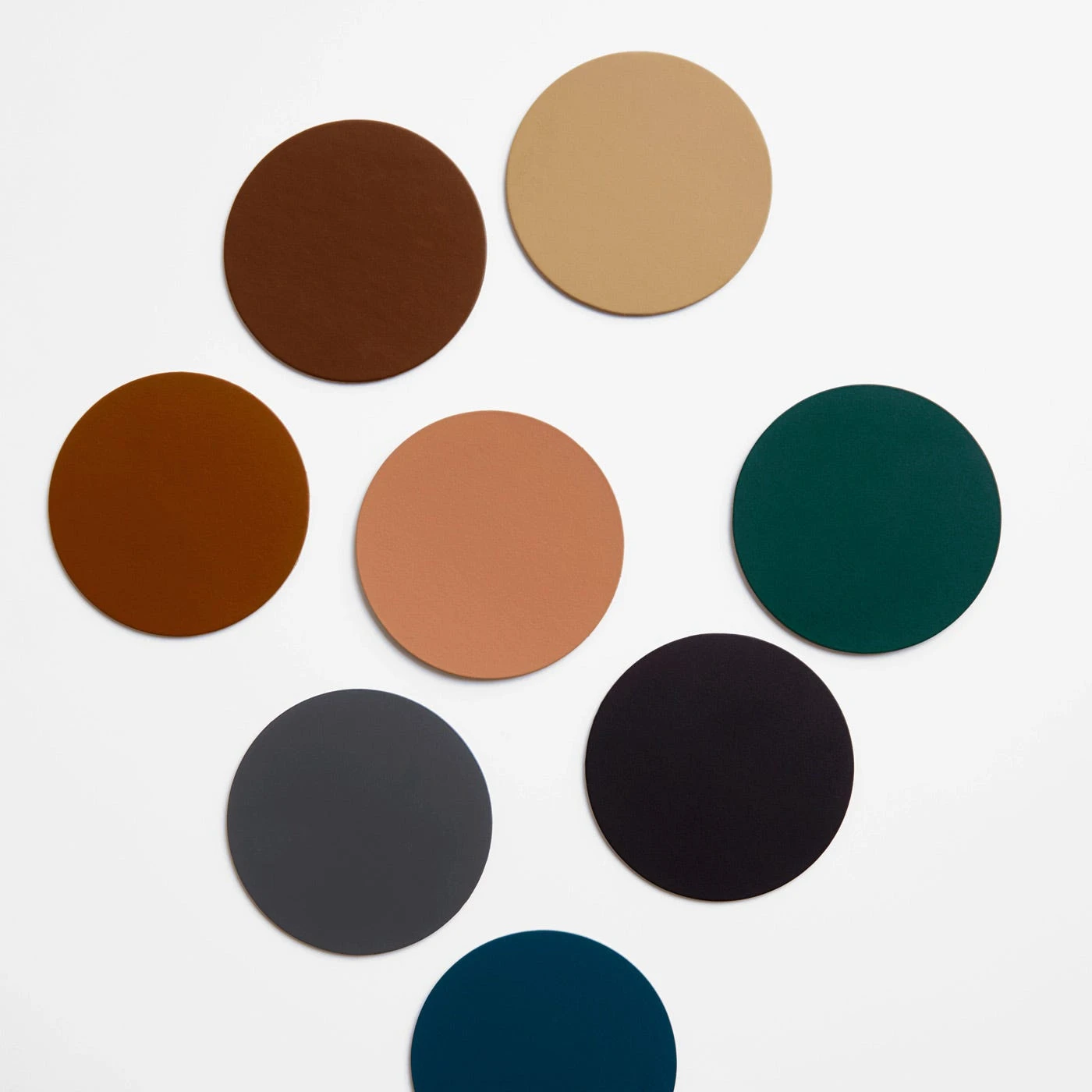 Dot Cognac Round Leather Coasters Set Of 4 7 Dot Cognac Round Leather Coasters Set Of 4 - Image 5