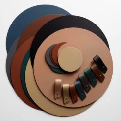 Dot Clay Round Leather Coasters Set Of 4 13 Dot Clay Round Leather Coasters Set Of 4 -Furniture Store vacavaliente dot coasters placemat napkin holders group mix 1 11